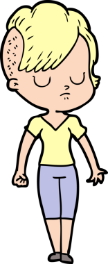 Bir insan tarafından çizilmiş karikatür kadın.