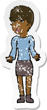 Bir insan tarafından çizilmiş, kafası karışmış bir karikatürün gerilimli çıkartması.