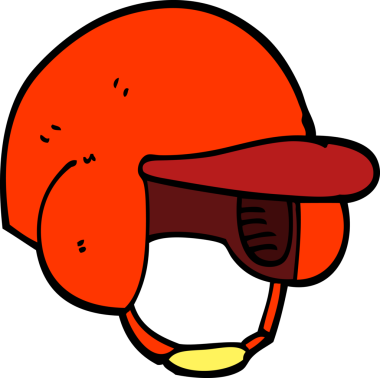 Bir insan tarafından çizilmiş karalama tarzı beyzbol kaskı.