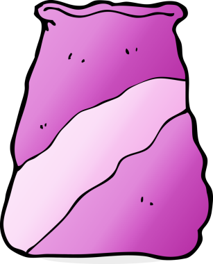 Bir insan tarafından çizilmiş bir karton çanta.