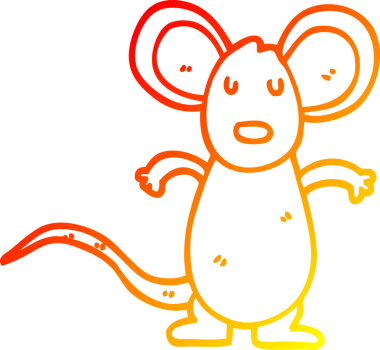 Bir insan tarafından çizilmiş bir fare faresinin sıcak çizgi çizimi