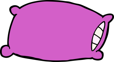 Bir insan tarafından çizilmiş karton yastık.