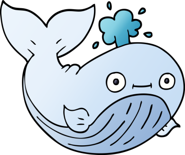 Bir insan tarafından çizilmiş karalama deniz balinası.