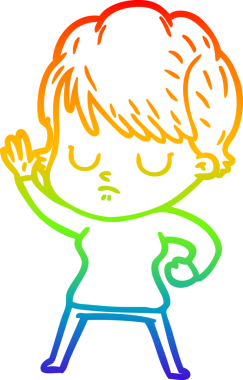 gökkuşağı gradyan çizimi bir insan tarafından çizilmiş bir karikatür kadın