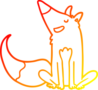 Bir insan tarafından çizilmiş bir tilkinin sıcak çizgi çizimi