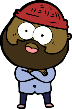 Bir insan tarafından çizilmiş sakallı bir adam.