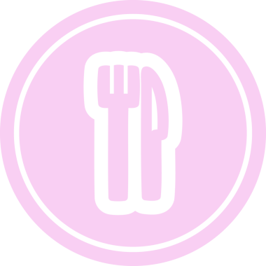 Bir insan tarafından çizilmiş bıçak ve çatal dairesel simgesi