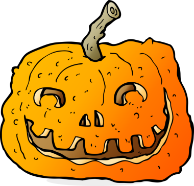 Bir insan tarafından çizilmiş bir balkabağı.