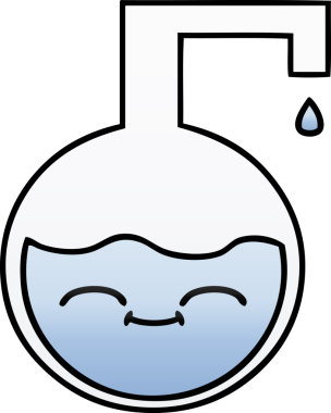 Bir insan tarafından çizilen bilimsel bir deneyin gölgelenmiş karikatürü.