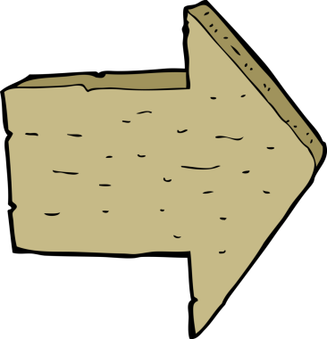 Bir insan tarafından çizilmiş tahta ok işareti.
