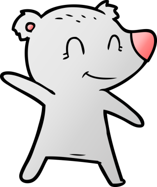 Bir insan tarafından çizilmiş gülümseyen ayı