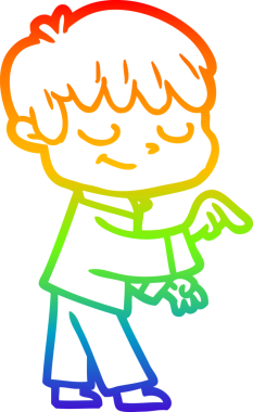 gökkuşağı gradyan çizgi çizimi bir insan tarafından çizilmiş mutlu bir çocuk