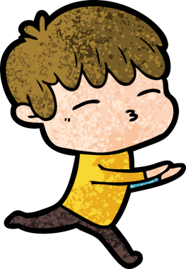 Bir insan tarafından çizilmiş meraklı bir çocuk.