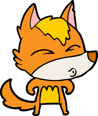 Bir insan tarafından çizilmiş tilki çizgi film karakteri