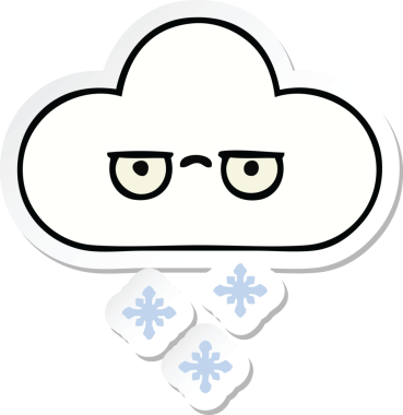 Bir insan tarafından çizilmiş şirin bir kar bulutunun çıkartması.