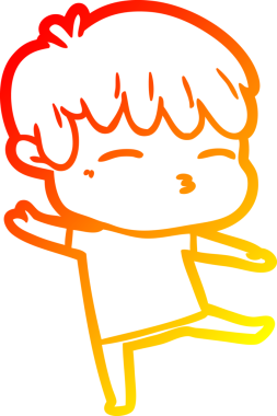 Bir insan tarafından çizilmiş, çizgi film karakteri meraklı bir çocuk çizimi.