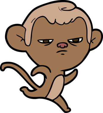 Bir insan tarafından çizilmiş çizgi maymun.