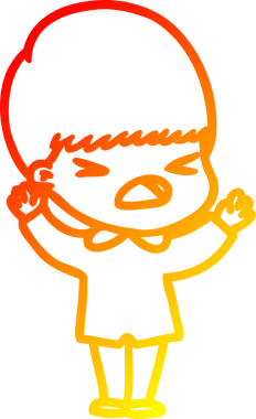 İnsan tarafından çizilmiş bir çizgi filmin sıcak gradyan çizimi.