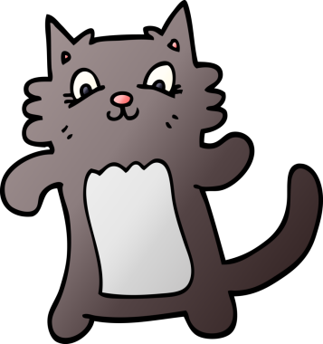 Bir insan tarafından çizilmiş mutlu kedi karalaması.