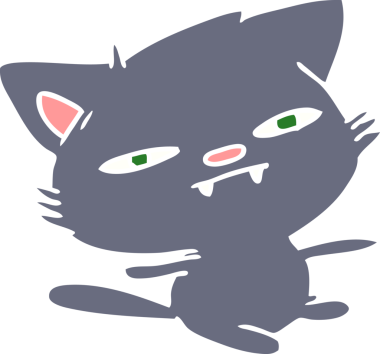 Bir insan tarafından çizilmiş kawaii kedisinin serbest çizimi.