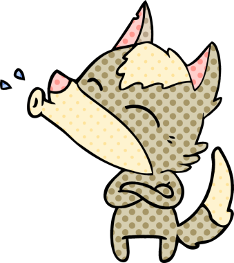 Bir insan tarafından çizilmiş uluyan kurt çizgi filmi.