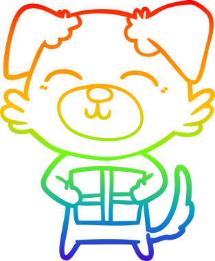 gökkuşağı gradyan çizgi çizimi bir insan tarafından çizilmiş bir çizgi köpek