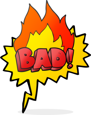 Serbest konuşma balonu karikatürü Bir insan tarafından çizilmiş kötü bir sembol