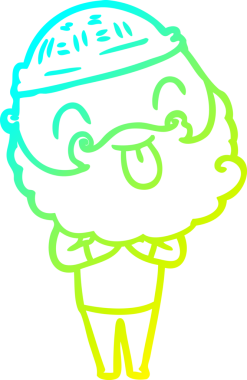 Soğuk gradyan çizgisi, sakallı bir adamın bir insan tarafından çizilmiş dili.