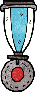 Bir insan tarafından çizilmiş karalama madalyası.