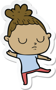 Bir insan tarafından çizilmiş bir karikatür çıkartması.