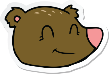 Bir insan tarafından çizilmiş mutlu ayı suratı.