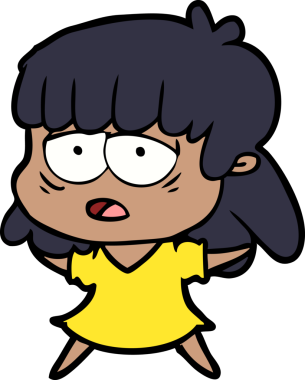 Bir insan tarafından çizilmiş yorgun bir kadın.