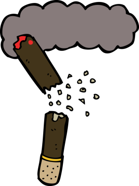 Bir insan tarafından çizilmiş kırık bir puro.