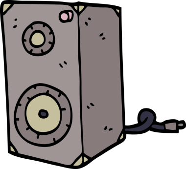 karikatür hoparlörü bir insan tarafından çizilmiş.