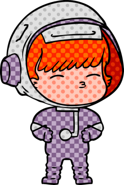 Bir insan tarafından çizilmiş meraklı astronot çizgi filmi.