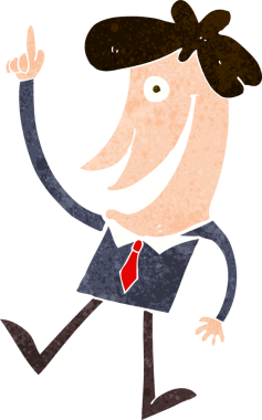 Bir insan tarafından çizilmiş bir fikri olan çizgi film adamı.