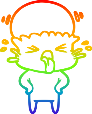 Gökkuşağı gradyanı çizimi bir insan tarafından çizilmiş garip bir uzaylı çizgi filmi.