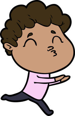 Çizgi film adamı somurtuyor Bir insan tarafından çizilmiş