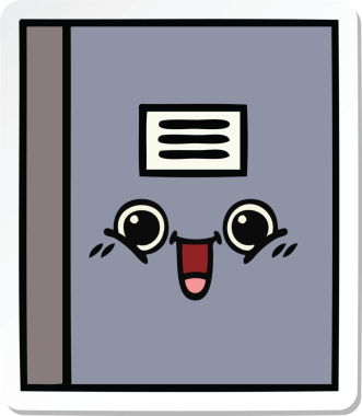 Bir insan tarafından çizilmiş şirin bir çizgi roman çıkartması.