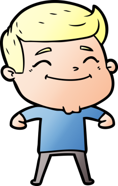 Bir insan tarafından çizilmiş mutlu çizgi film adamı.