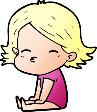 Bir insan tarafından çizilmiş çizgi filmdeki kadın.