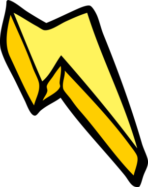 Bir insan tarafından çizilmiş karalama dekoratif yıldırım