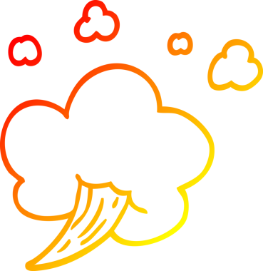 Bir insan tarafından çizilmiş bir hava fırtınasının sıcak çizgi çizimi