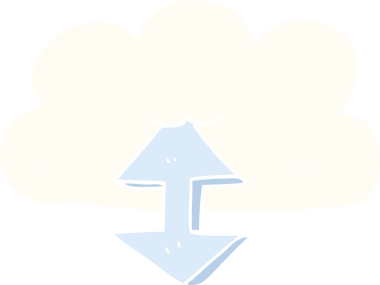 Bir insan tarafından çizilen dijital bulutun düz renk çizimi