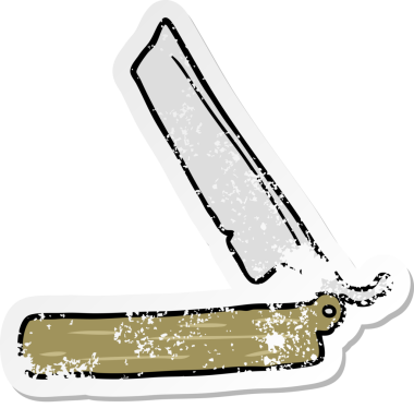 Bir insan tarafından çizilmiş geleneksel bir jiletin sıkıntılı çıkartması.