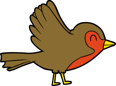 Bir insan tarafından çizilmiş robin çizgi filmi.