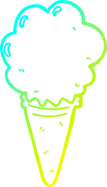 Bir insan tarafından çizilmiş dondurmanın soğuk gradyan çizgisi.