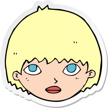 Bir insan tarafından çizilmiş bir karikatür kızının çıkartması.