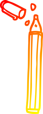 Bir insanın çizdiği karikatür ofis kaleminin sıcak gradyan çizimi