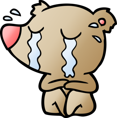 Bir insan tarafından çizilmiş ağlayan ayı.